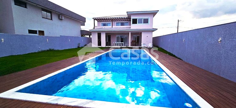 Casa Moderna com piscina e churrasqueira portaria 24h