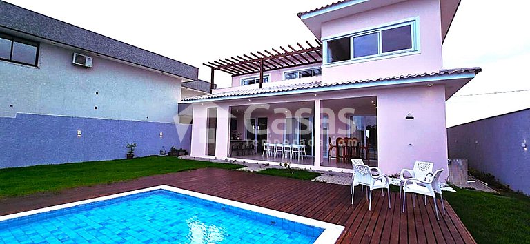 Casa Moderna com piscina e churrasqueira portaria 24h