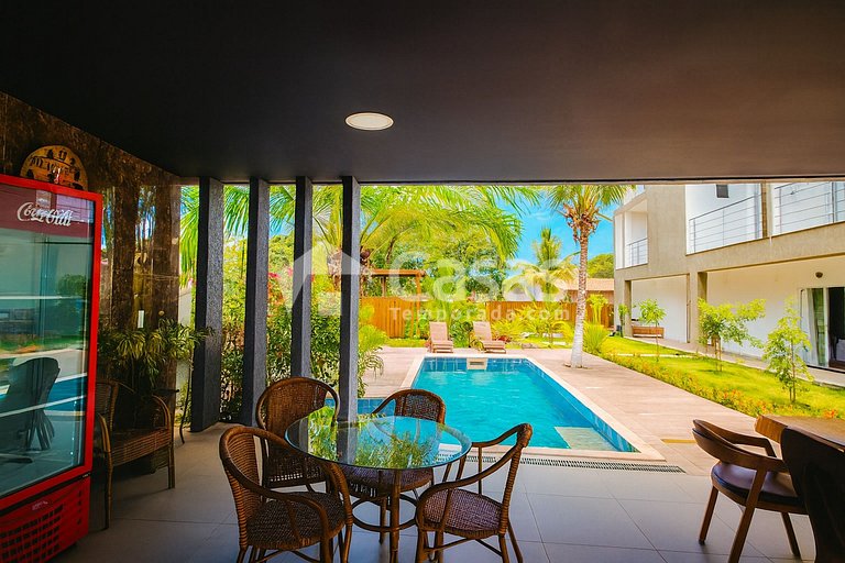 Perfect beachfront accommodation, calm sea.