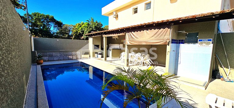 Casa Térrea 950m da Praia Taperapuan | 2 Suítes