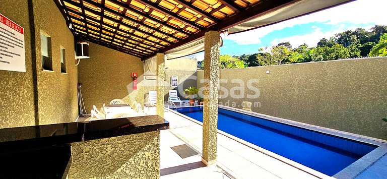Casa Térrea 950m da Praia Taperapuan | 2 Suítes
