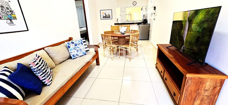 Casa Térrea 950m da Praia Taperapuan | 2 Suítes