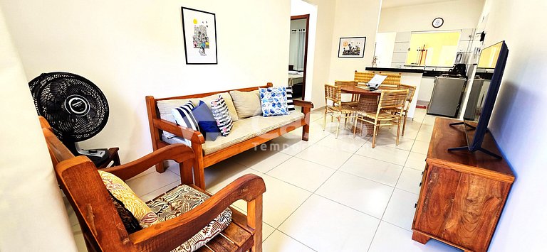 Casa Térrea 950m da Praia Taperapuan | 2 Suítes