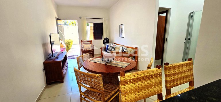 Casa Térrea 950m da Praia Taperapuan | 2 Suítes