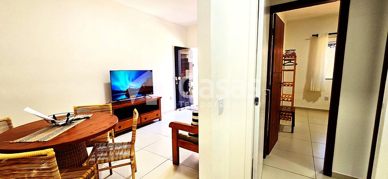 Casa Térrea 950m da Praia Taperapuan | 2 Suítes