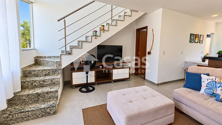 Duplex com 2 suítes e churrasqueira em Taperapuan